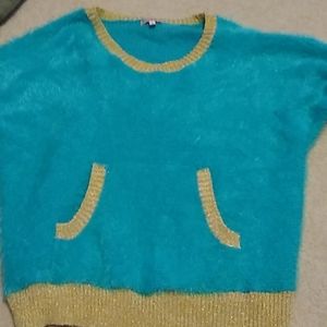 Teal fuzzy sweater